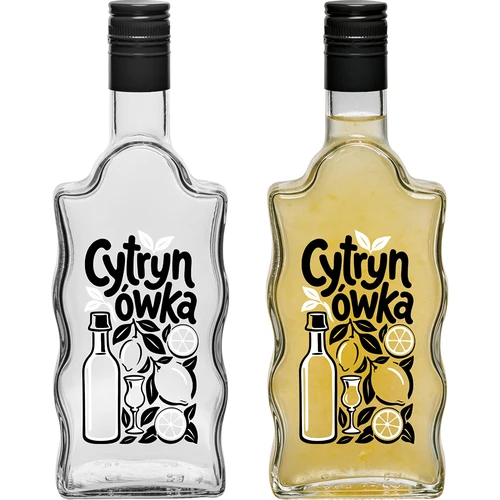 Klasztorna 500 ml butelis su užsukamu kamšteliu ir užrašu „Cytrynówka“, raštas 1 - 3