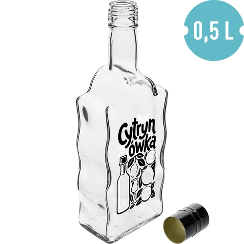 Klasztorna 500 ml butelis su užsukamu kamšteliu ir užrašu „Cytrynówka“, raštas 1 - 2