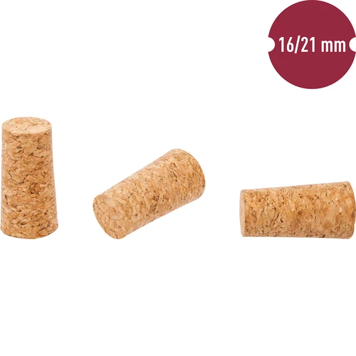 Korek nat. stożk. fi16/21mm - aglomer. - 100szt. - 2