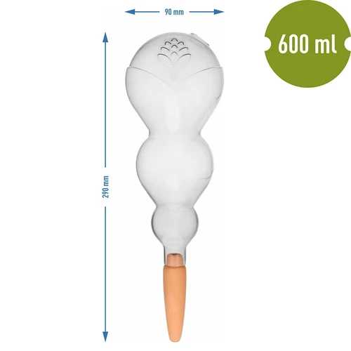 Kula nawadniająca potrójna (trzykomorowa), przezroczysta bezbarwna, z ceramiczną nóżką, 600 ml - 5