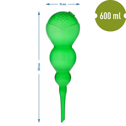 Kula nawadniająca potrójna (trzykomorowa), przezroczysta zielona, 600 ml - 5