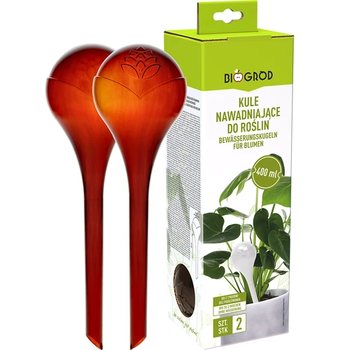 Kule nawadniające do roślin, bursztynowe przezroczyste, 400 ml, 2szt. - 3