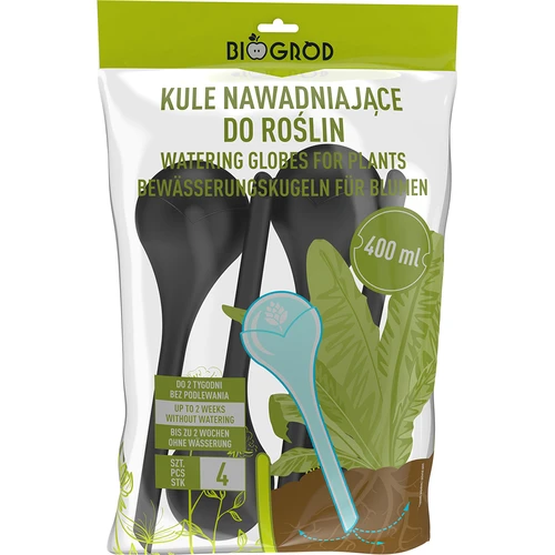 Kule nawadniające do roślin, czarne matowe,  400 ml, 4 szt. - 3