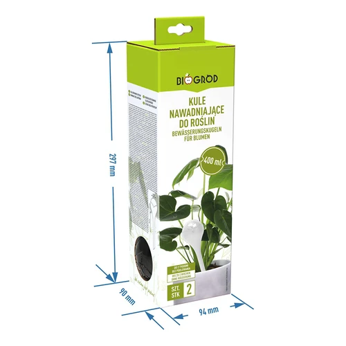 Kule nawadniające do roślin, czarne przezroczyste, 400 ml, 2 szt. - 6