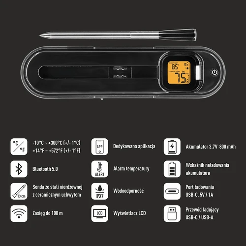 Kulinarinis termometras su belaidžiu Bluetooth zondu - 6