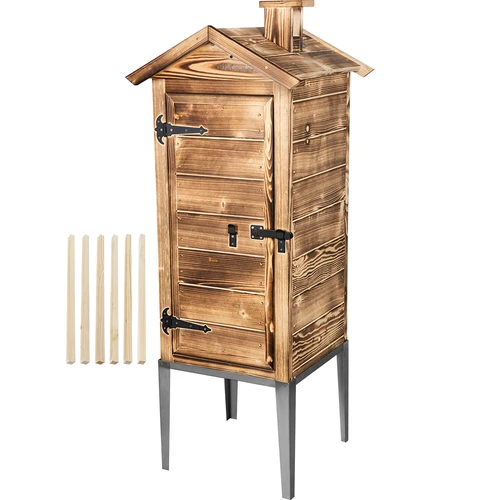 Kūrenama rūkymo kamera - iš eglės medienos, 200L, su nerūdijančiu stovu