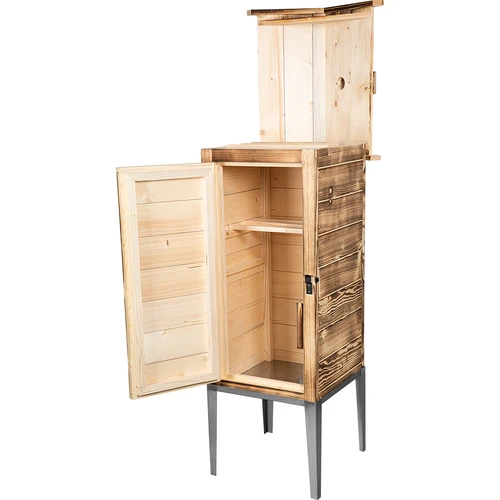 Kūrenama rūkymo kamera - iš eglės medienos, 200L, su nerūdijančiu stovu - 3