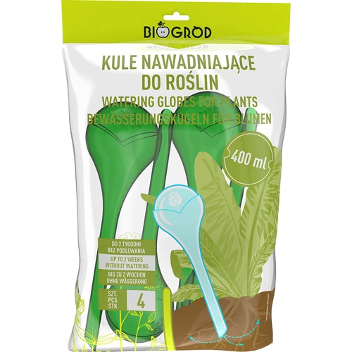 Laistymo burbulai augalams, skaidrūs žali, 400 ml, 4 vnt. - 3