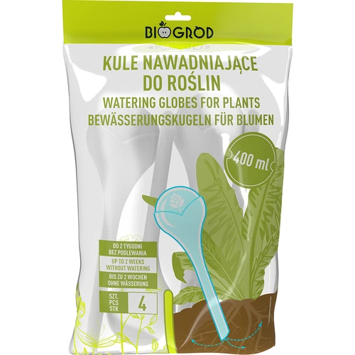 Laistymo kamuoliai augalams, balti, pusiau permatomi, 400 ml, 4 vnt. - 3