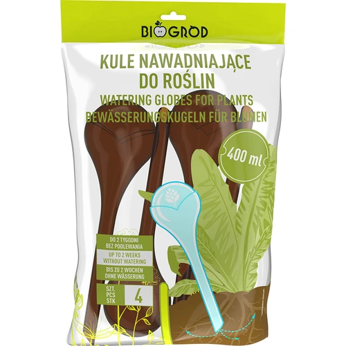 Laistymo kamuoliai augalams, skaidrūs, gintaro atspalvio, 400 ml, 4 vnt. - 3