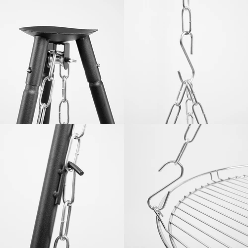 Laužui skirtas trikojis su grotelėmis, 150 cm - 4