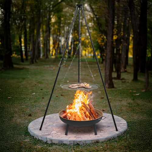Laužui skirtas trikojis su grotelėmis, 150 cm - 7