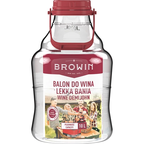 Lengvas, nedūžtantis vyno balionas su rankena, 10 L - 3