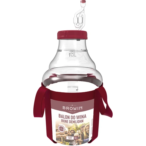 Lengvas, nedūžtantis vyno damižonas su nešimo diržais, 10 l - 3