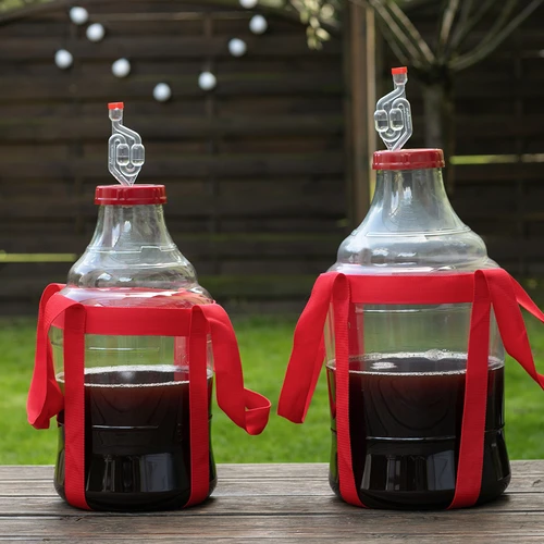 Lengvas, nedūžtantis vyno damižonas su nešimo diržais, 10 l - 9