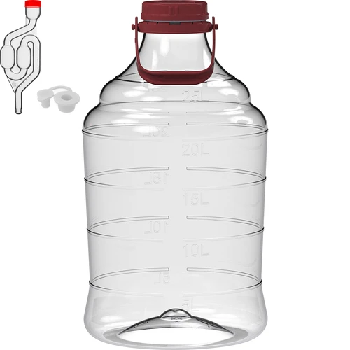 Lengvas, nedūžtantis vyno demižonas su rankena, 25 l - 2