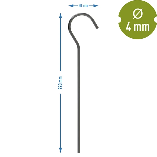 Lenkti palapinės kuoliukai - 10 vnt. - 6