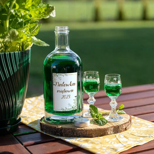 Lipnios etiketės 60 x 90 mm buteliams, stiklainiams, dovanoms, augalinis raštas - 20 vnt. - 5