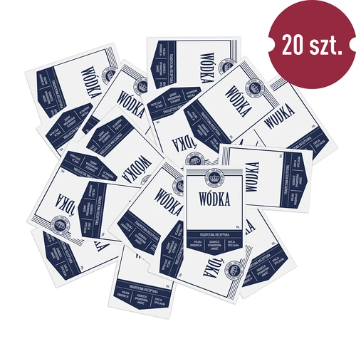 Lipnios etiketės 60x90 mm buteliams, degtinei, baltos, 20 vnt. - 3