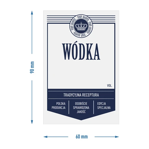 Lipnios etiketės 60x90 mm buteliams, degtinei, baltos, 20 vnt. - 4