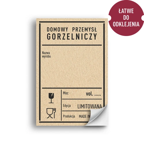 Lipnios etiketės 60x90 mm buteliams, degtinei, PRL, 20 vnt. - 2