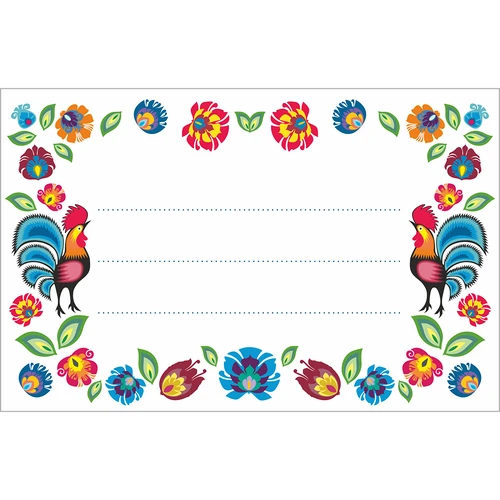 Lipnios etiketės „Folk“ 85/55 mm - 20 vnt.