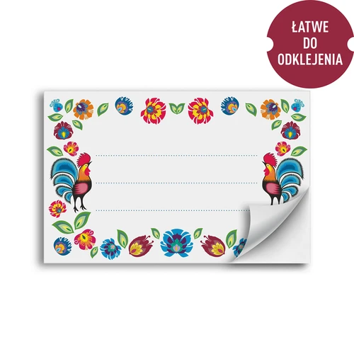 Lipnios etiketės „Folk“ 85/55 mm - 20 vnt. - 2