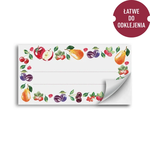 Lipnios etiketės, vaisių motyvas, 85/45 mm - 20 vnt. - 2