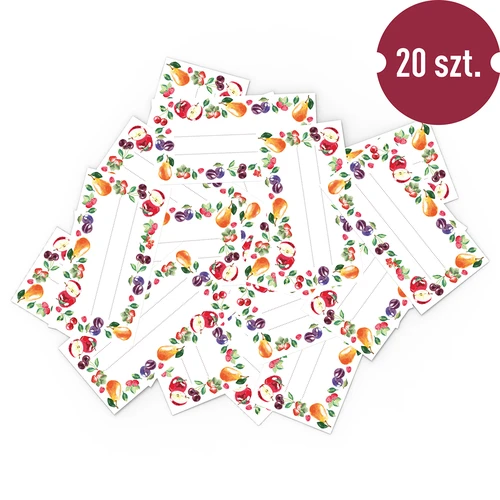 Lipnios etiketės, vaisių motyvas, 85/45 mm - 20 vnt. - 3