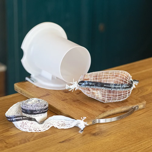 Mėsos gaminiams skirtas tinklelis su etikete, 15 cm x 4 m, atsparus karščiui iki 125°C - 3