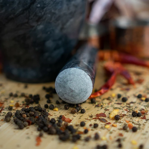 Marmurinė virtuvinė grūstuvė, juoda, Ø 10,5 cm - 12