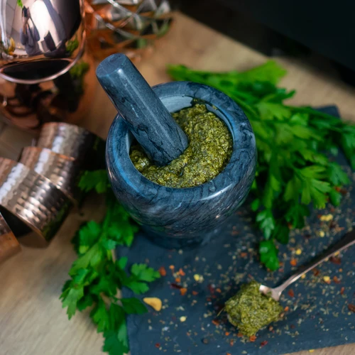 Marmurinė virtuvinė grūstuvė, juoda, Ø 10,5 cm - 14