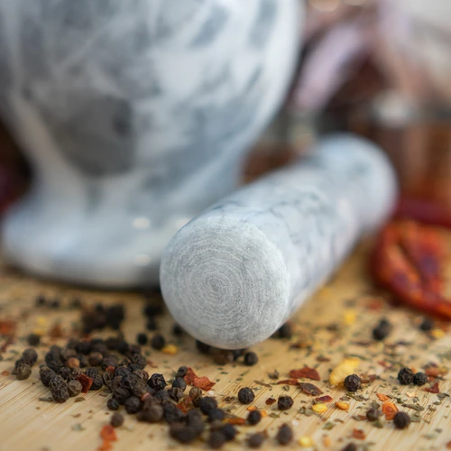 Marmurinė virtuvinė grūstuvė, pilka, Ø 10,5 cm - 12