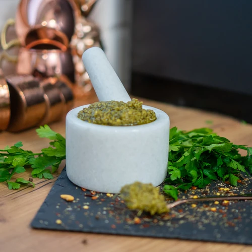 Marmurinė virtuvinė piesta, balta, Ø 10 cm - 14