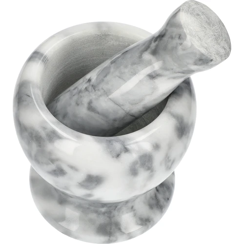 Marmurowy moździerz kuchenny, szary, fi 10,5 cm - 2