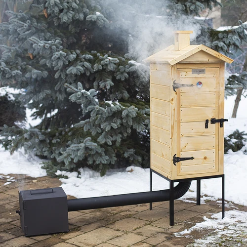 Medinė 100 cm rūkykla su pakura - 5