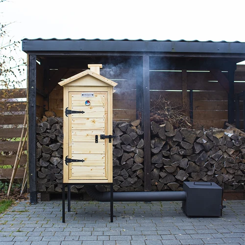 Medinė 100 cm rūkykla su pakura - 4