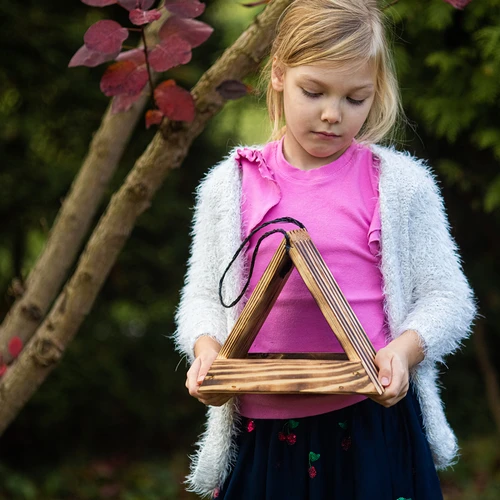 Medinė paukščių lesykla - trikampė - 9