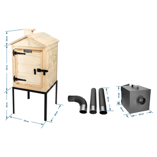 Medinė rūkykla 60 cm, su krosnele - 6