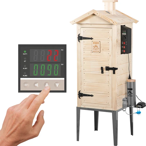 Medinė sodo rūkykla 200 L – dragON Wood 100E su elektriniu šildymo moduliu ir valdikliu