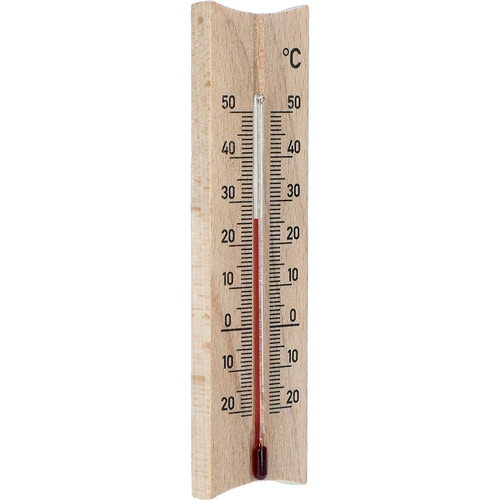 Medinis kambario termometras (-20 iki +50°C), šviesiai rudas, 15 cm - 2