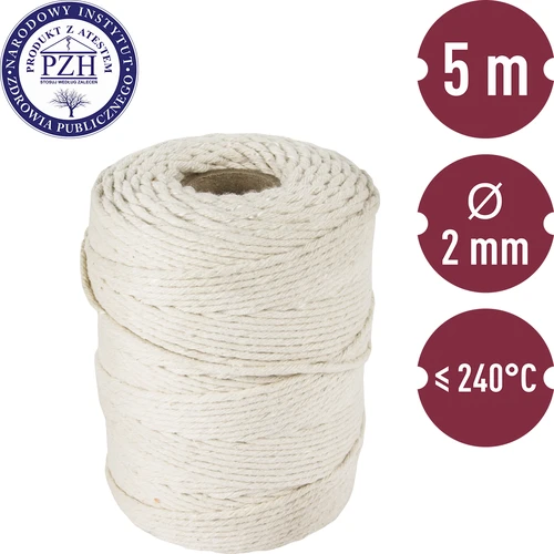 Medvilninis kulinarinis siūlas, baltas (240 °C) 55 m - 3