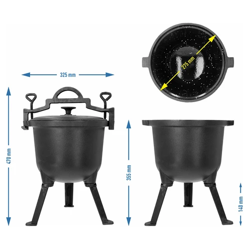 Medžioklinis ketaus katiliukas su emaliuotu vidumi, 8 l - 5