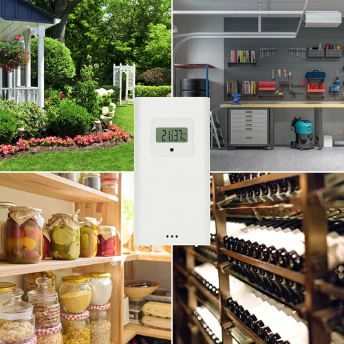 Meteorologinė stotelė (RCC,DCF) - elektroninė, belaidė, su apšvietimu, su jutikliu, balta - 12