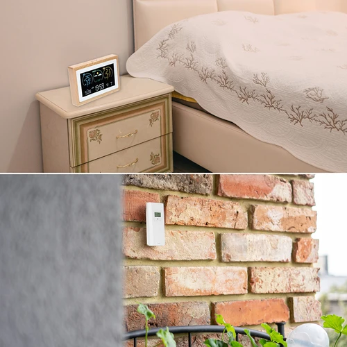 Meteorologinė stotelė (RCC,DCF) - elektroninė, belaidė, su apšvietimu, su jutikliu, balta - 11