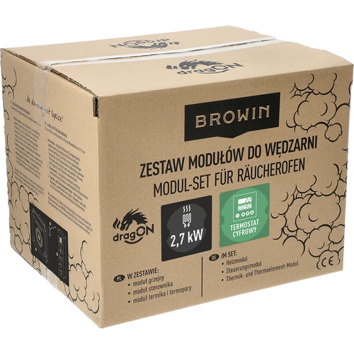Modulių rinkinys su skaitmeniniu termostatu - dragON 2,7 kW, skirtas sodo rūkykloms - 9