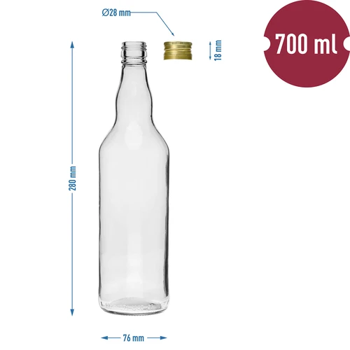 „Monopol” butelis 700 ml su užsukamu kamšteliu – 4 vnt. - 6