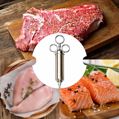 Nastrzykiwarka ze stali nierdzewnej 60 ml + 2 igły - 10