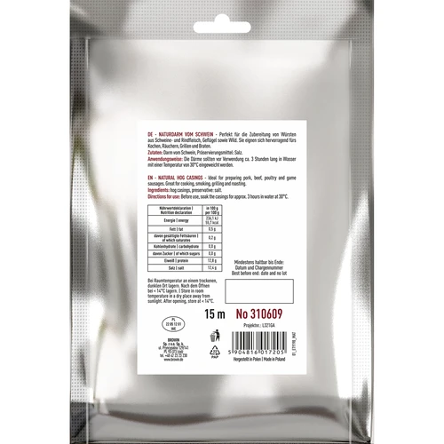 Natūralios kiaulių žarnos 28/30, 15 m - 2