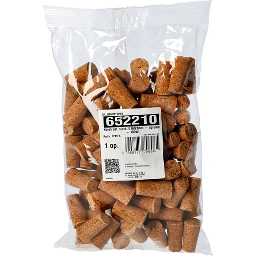 Natūralus kūginis kamštis fi16/21mm - aglomeruotas - 100 vnt. - 3